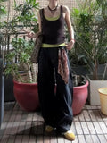 Vintage Two-Piece Sling Sling Vest Women's Summer New Design Feel Inside And Outside Wearing Sleeveless Top Tide