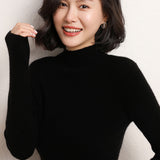 Cashmere 2026 Autumn And Winter New Women's Decoration Body Half-High-Necked Short-Case Knitted Sweater
