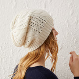 Cashmere 2026 Autumn And Winter New Women's High-End Pure Color Sesame Blossom Hollow Warm Fashion Knitting Leisure Head Hat