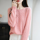 A Line Of Ready-Hearing Wool Blended 2026 Autumn And Winter Women's New Loose Neck Twisted Collars In The Head Of The Bottom Knitting Shirt