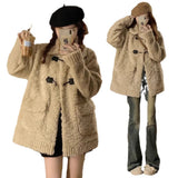 Little Xiangfeng Lamb Wool Cotton Women 2025 Winter New Korean Version Of The Cute Sweet Loose Plush Coat