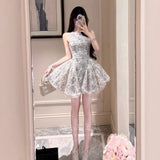 Temperament Famous Heavy Industry Flowerless Sleeveless Thousand Gold Style Dress 2026 Summer Feeling Huge Look Pomped Birthday Dress