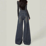 Twist Women's Fat Mm Retro Old Wide-Legged Jeans Women High-Rise Loose Thin-Hanging Trousers Tide