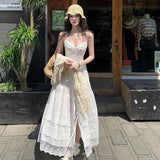 French Suspension Dresses First Love White Dresses Yunnan Xinjiang Tourism Taking Pictures Seaside Vacation Dress