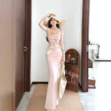 Seaside Dopamine Wearing Suit Sanya Beach Dress Corset Female Net Yarn Half Dress Two-Piece