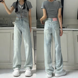 Light-Colored Straight Jeans Women's Summer Thin 2025 New Small Tall Waist Moonlight Blue-Narrow Version Of Broad-Legged Trousers