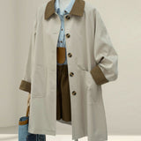High-End Windwear Coat Women 2026 Early Spring And Autumn New Large-Looking Small Hanzi Hit Color Coat Long