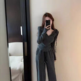 Casual Popular Casual Suit Autumn And Winter New Solid Zipper Short Hooded Open-Shirt Two Sets Of Women's Clothing