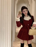 Spring New Belt With Small Fragrant Blazer Small New Year's Robe Bump Color Lace Splicing Skirt