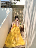 French High-End Heavy Industry Diamond Hanging Neck Hanging Dress Women's New Summer Waist Thin Holiday Dress