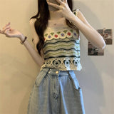 French Retro Sling Coat Hollow Hook Flower National Style Knitted Vest Women's Summer Seaside Holiday New Trend