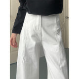 White Scimitum Jeans Women 2025 New Spring And Summer High-Waisted Loose Tnut Trousers Wide-Legged Banana Sickle Pants