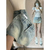 Pear-Shaped Body Cowboy Short Skirt Woman Summer Large Size Fat Mm High-Waist Elastic Cover Stomach Thin A-Word Skirt Skirt Skirt