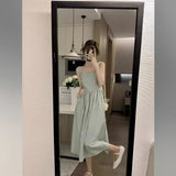 French Style Tie Sling Dress Summer Girl 2025 New Design Sense Niche Waist Thin Temperament Skirt