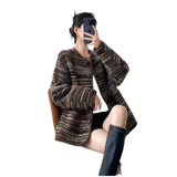 Curry Light Luxury Stripes Gradually Change Small Fragrant Wind Coat Women's Autumn 2025 New Atmosphere Chic Top