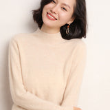 Cashmere 2026 Autumn And Winter New Women's Decoration Body Half-High-Necked Short-Case Knitted Sweater