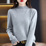 Wool Blending 2026 Autumn And Winter New Women's Half-High Collar Simple And Short-Term Warm Knitted Bottom Sweater
