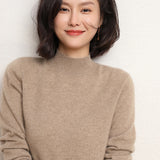 Cashmere 2026 Autumn And Winter New Women's Decoration Body Half-High-Necked Short-Case Knitted Sweater
