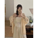 Large-Size Fat Mm Summer Long Sunscreen Cardigan Women Wearing Thin Mesh Shawl Air Conditioning Shawl Knitted Shirt