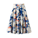 Broken Flower Half-Dress Woman Summer New High-Rise Thin Feeling Long Retro A-Word Umbrella Skirt 6612-21