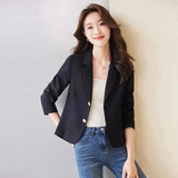Small Short Casual Blazer Women's Spring And Autumn High-Grade French Temperament Slim Long Sleeve Suit Top