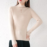 Temperament Wool Bottom Knitted Shirt 2026 Autumn And Winter New Short High-Song Jacket Half-High Collar Women's Pull-And-Twin Sweater