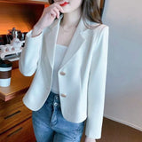 Small Short Casual Blazer Women's Spring And Autumn High-Grade French Temperament Slim Long Sleeve Suit Top