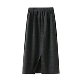Lattice Haired Half-Dress Woman 2025 Autumn And Winter Loose Thin Crobrow Long A-Word Bag Hip Skirt 9153