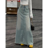Korean Hairy Side Of The Cowboy Half Dress Women Summer New Large Size Fat Mm Loose Thin Senior Sense A Skirt