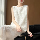 Silk Satin 2026 Summer New Women's V-Neck Long Dress In The Long Knee Heavy Industry Cut Sleeveless Dress