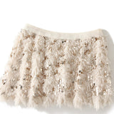 Cumien Liang Split Dress Girl Autumn And Winter Plush Plush Tweed Su Thin Straight A-Dress Dress D8513