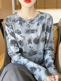 Lyselle Tians 2026 Spring And Summer Ms. Tie-Dye Short Leisure Collar Long-Sleeved Bottoming Shirt Try To Catch Up Jacket