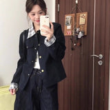 Unique And Beautiful Early Autumn Coat Women 2026 New Spring And Autumn Small Casual Collar Plating Splicing Jacket Tide