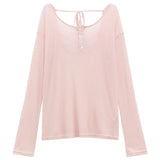 Lazy Wind Pure Want To Show Back With Pink Sun Protection Shirt Women Summer 2025 New Loose Thin Outer Cloth