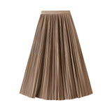 Temperament Toothpick Folding Skirt Double Pressure Folding Feeling 2025 Summer Thin Long Folded Skirt 9913