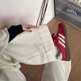 Pear Size Large White Jeans Women 2025 New Fat Mm Loose Straight Bf Lazy Windy Broad Leg Pants