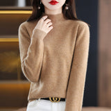 Wool Blending 2026 Autumn And Winter New Women's Half-High Collar Simple And Short-Term Warm Knitted Bottom Sweater