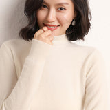 Cashmere 2026 Autumn And Winter New Women's Decoration Body Half-High-Necked Short-Case Knitted Sweater