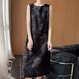 Silk Satin 2026 Summer New Women's V-Neck Long Dress In The Long Knee Heavy Industry Cut Sleeveless Dress