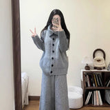 Three-Piece Korean Style Temperament Fashion Sense Letter Embroidered Vest Cotton Suit + Turtleneck Sweater + Knitted Trousers