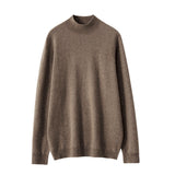 Line Ready-Wear 100% Pure Wool 2026 Autumn And Winter New Men's Loose Half-High-Neck Solid Color Knitted Sweater