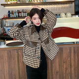 Small Fragrant Wind Coat Women's Spring And Autumn Set 2025 New Korean Feeling Small Bird Lattice Short Top