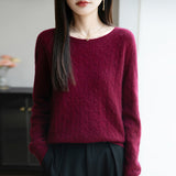 A Line Of Ready-Hearing Wool Blended 2026 Autumn And Winter Women's New Loose Neck Twisted Collars In The Head Of The Bottom Knitting Shirt