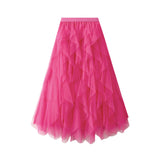 2025 Net Dress Cake Skirt Skirt Super Fairy Hanging Yarn Dress Princess Skirt Pink Sea Grass Skirt Autumn 030303