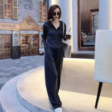 Casual Popular Casual Suit Autumn And Winter New Solid Zipper Short Hooded Open-Shirt Two Sets Of Women's Clothing