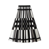 High-Level Geometric Pattern Organ Folded Skirt Woman's New High-Rise Thin And Medium-Long A-Word 100-Fold Skirt 2125