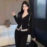 Large-Size Fatmm200 Pounds Of Broad Leg Pants Two Sets Of 2026 Autumn Fashion Age-Old Meat Masked Thin Suit Woman