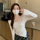 Shirt Women's Spring And Autumn Hottie New Body-Repair Blouse Tide In Girls T-Shirt Long Sleeves