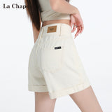 White Cowboy Shorts Women's Summer 2025 Trend With New High-Rise Thin A-Legged Broad-Legged Hot Pants