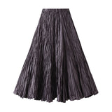 2025 Spring New Sister Wind High-Level Feeling Hundred Folds Loose Thin Swing Skirt Leisure A Skirt 8081